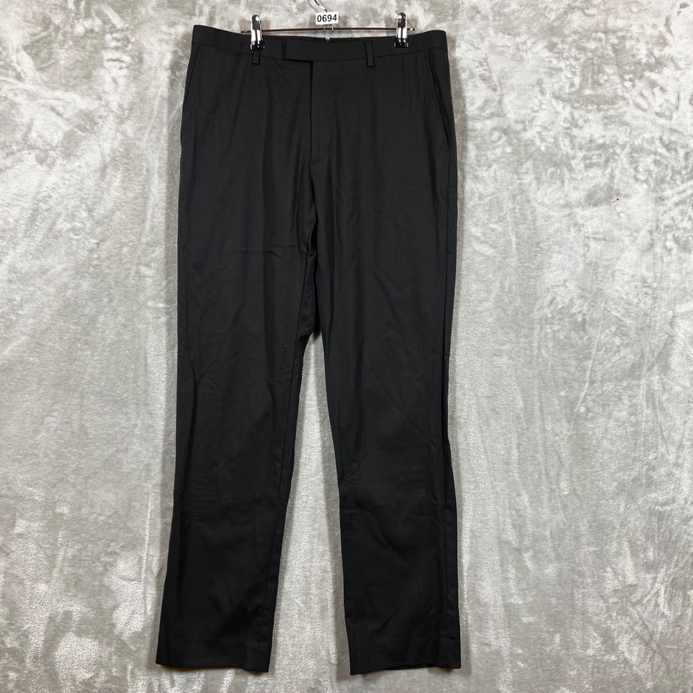 Banana Republic Pants Mens 33x33.5 Black Tailored Slim Fit Italian Fabric Work - Picture 1 of 11